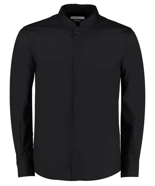 (KK161) Kustom Kit Mandarin Collar Long Sleeved Shirt (Tailored fit) Kustom Kit
