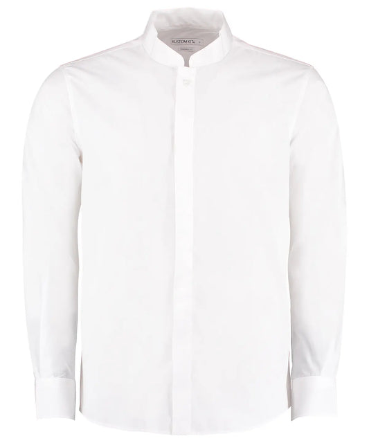 (KK161) Kustom Kit Mandarin Collar Long Sleeved Shirt (Tailored fit) Kustom Kit