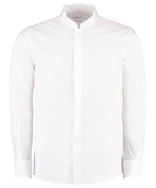 (KK161) Kustom Kit Mandarin Collar Long Sleeved Shirt (Tailored fit) Kustom Kit