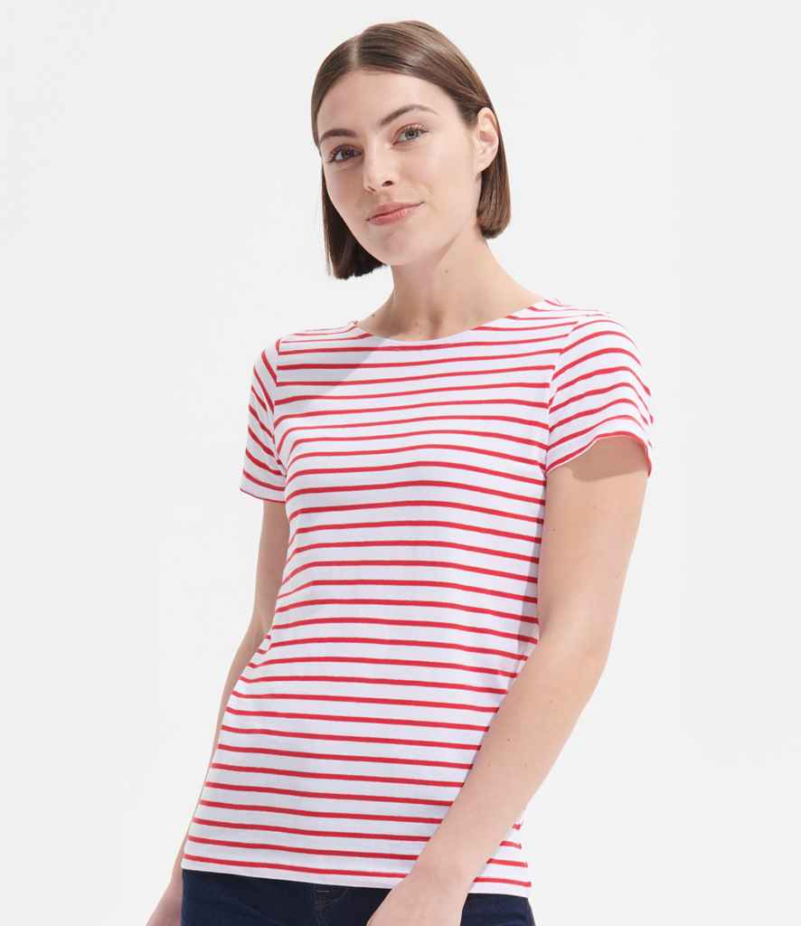 SOL'S Ladies Miles Striped T-Shirt SOL'S