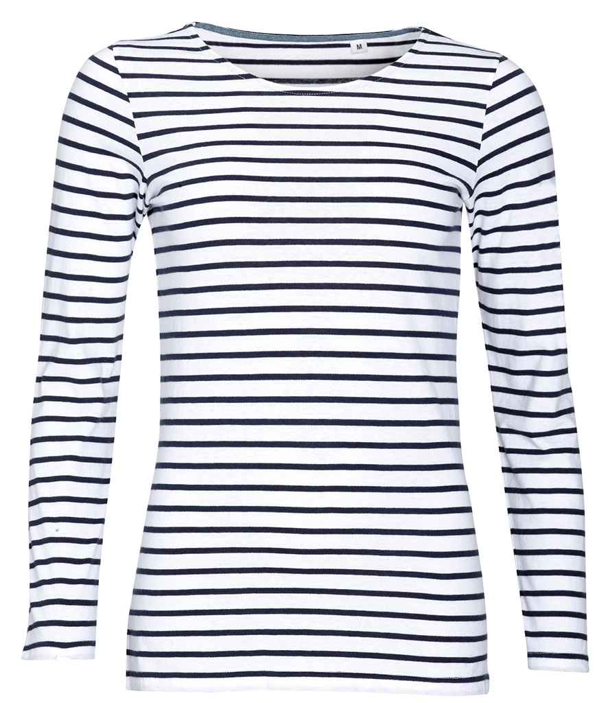 SOL'S Ladies Marine Long Sleeve Striped T-Shirt SOL'S