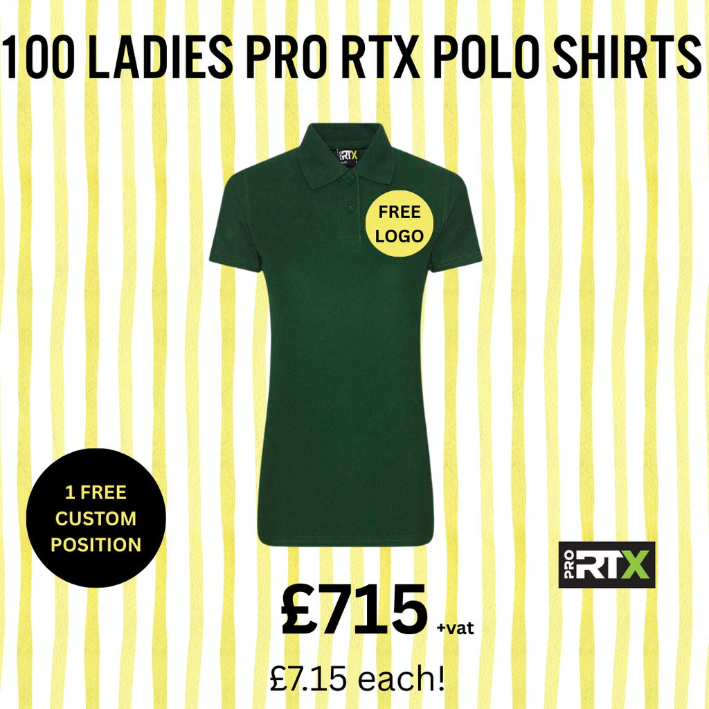 100 RX01F Ladies Pro Polo Bundle (Free Print) Ultimate Workwear