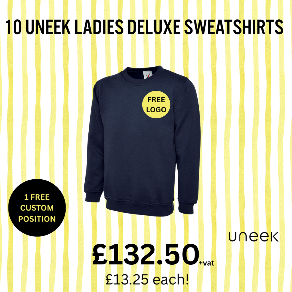 10 Ladies Deluxe Sweatshirt Bundle (Free Print) Ultimate Workwear