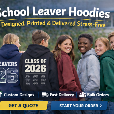 Leaver Hoodies EMbroidery LB & Printed Back AWDis