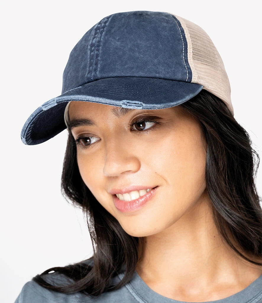 Native Spirit Washed Trucker Destroy Cap Native Spirit