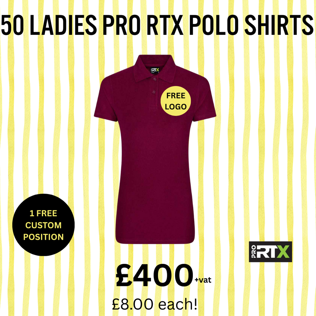 50 RX01F Ladies Pro Polo Bundle (Free Print) Ultimate Workwear