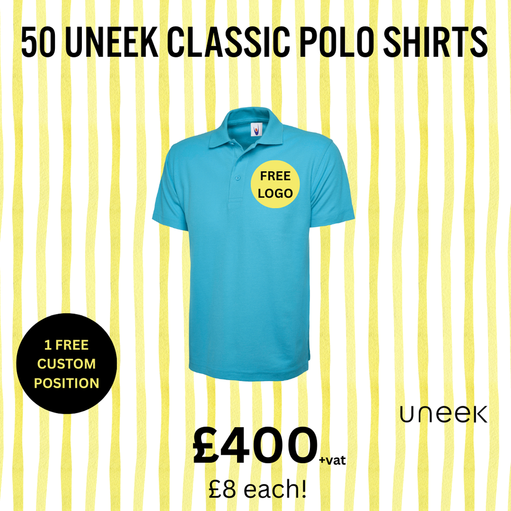 50 Uneek Polo bundle (FREE PRINT) Ultimate Workwear
