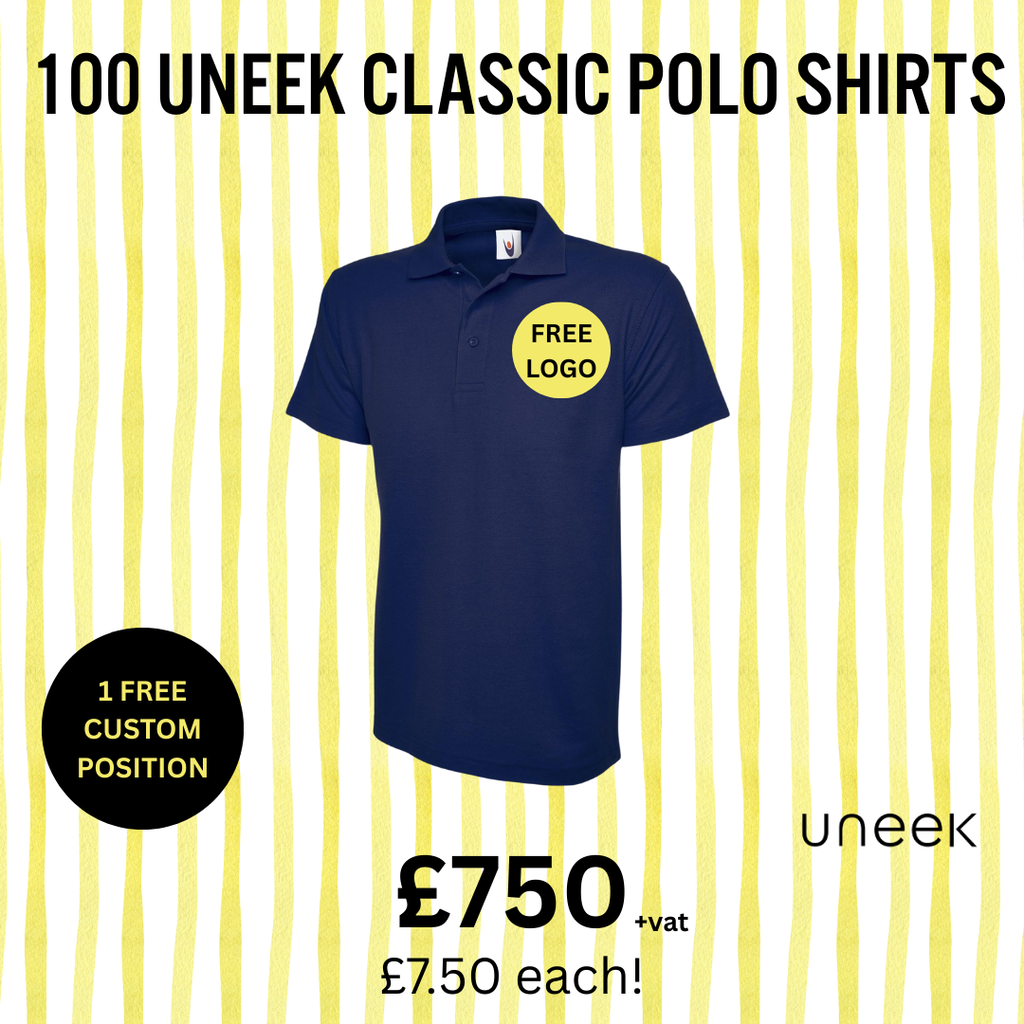 100 Uneek Polo bundle (FREE PRINT) Ultimate Workwear