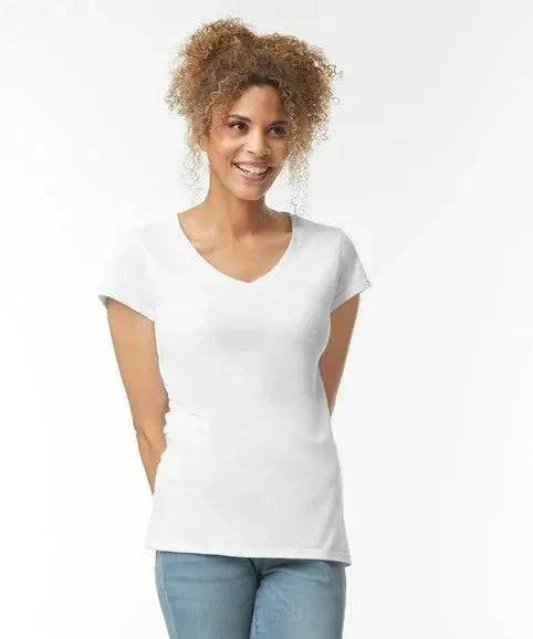 Gilden Softstyle Womans V-Neck T-Shirt (GD078) Gildan